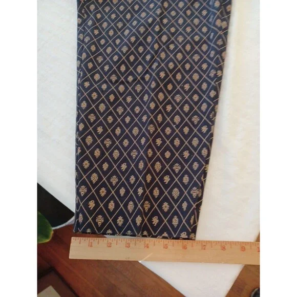 Talbots Woman vintage gold crest navy pants 16Petite stretch preppy old money - Picture 10 of 10